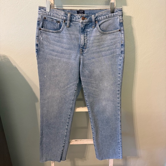 J. Crew Denim - J. Crew Essential Straight Women's Jeans Light Size 30 Frayed Hem High Rise